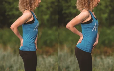 Prikaz lordotične drže in normalne drže telesa